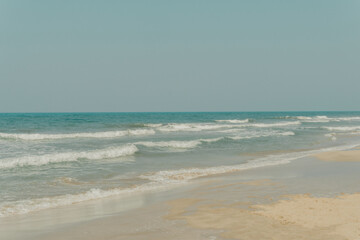 Fototapeta na wymiar Waves on the Mediterranean Sea at Patara beach in Turkey