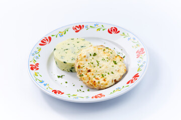 cutlet with potato and herbs