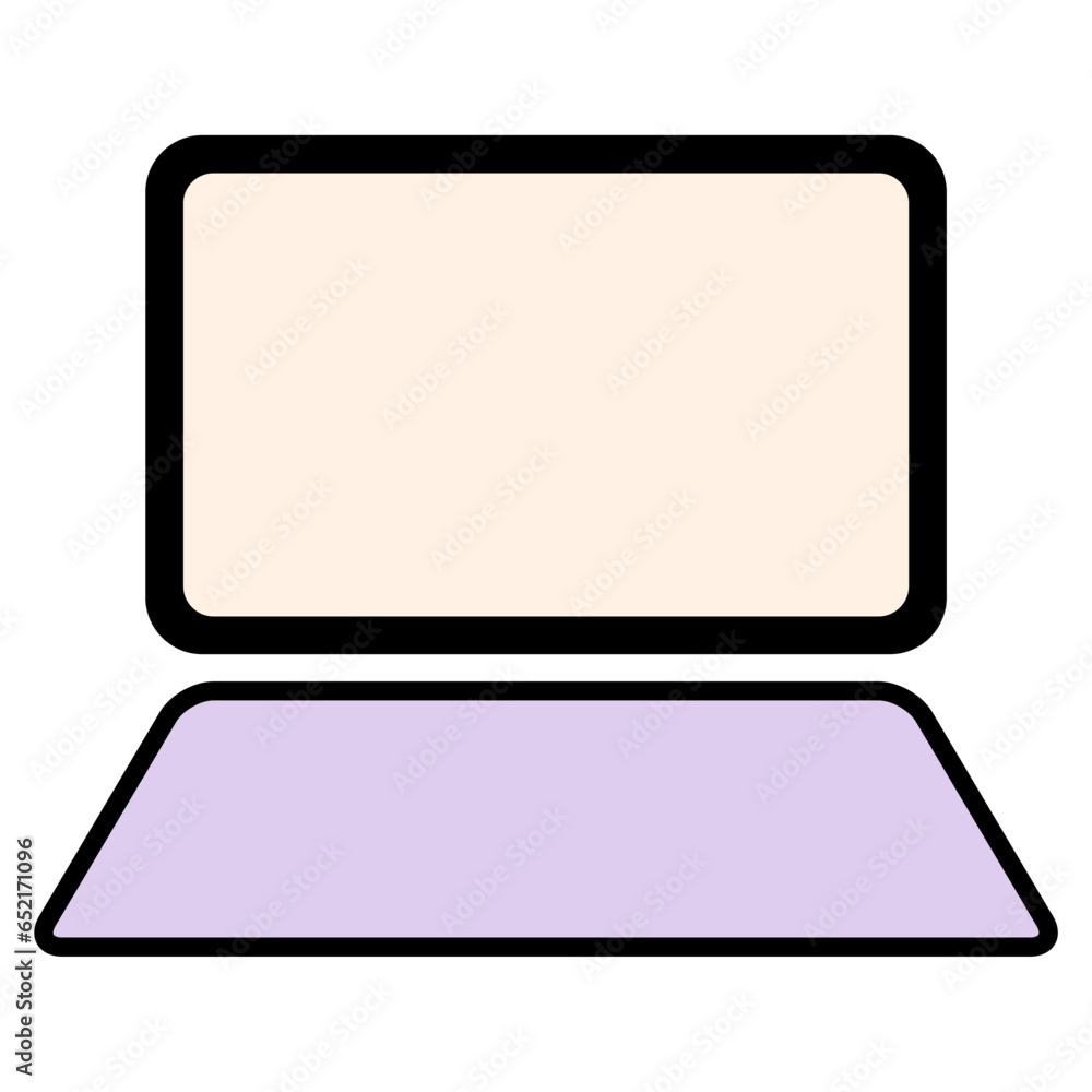Poster laptop flat web icon, notebook computer technology symbol , blank display vector illustration