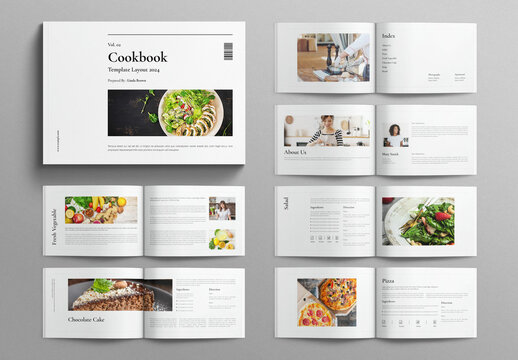 Cookbook Recipe Book Template Landscape