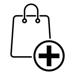 Shopping bag line icon, supermarket paper plastic package sign, eco shop vector illustration