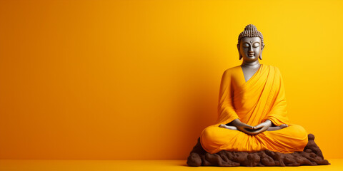 Buddha Meditated in the Lotus pose - obrazy, fototapety, plakaty
