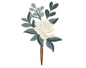 Wedding bouquet isolated on white background	