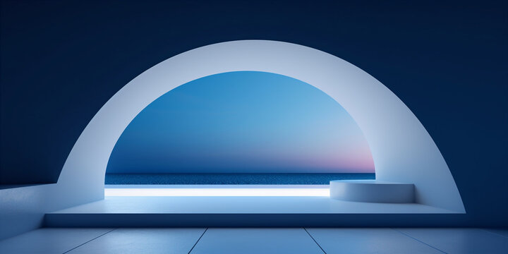 Fototapeta Luxury parametric abstract architecture minimalist background