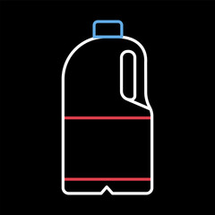 Milk plastic bottle vector icon