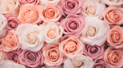 Fototapeta premium Background of colorful rosebuds.