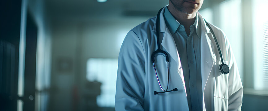 Docter close up body shot in the hospital