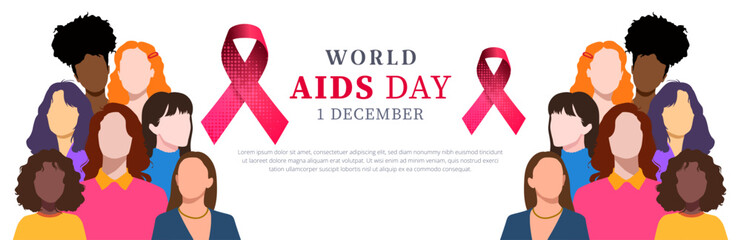 world aids day, 1 december. Prevent AIDS. background design with aids awareness and prevention concept, red ribbon symbol. care about public health	