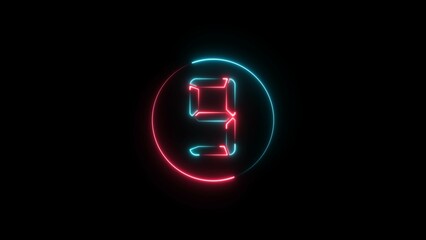 abstract colorful neon digital number illustration 4k 