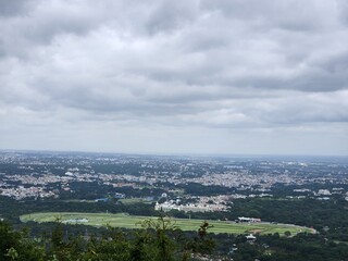 Mysore, Karnataka India - July 28 2023: Aerial view of Mysore City.