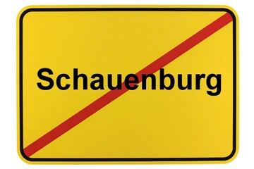 Illustration eines Ortsschildes der Gemeinde Schauenburg in Hessen