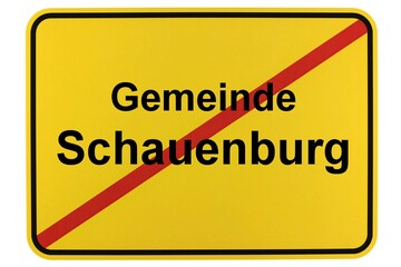 Illustration eines Ortsschildes der Gemeinde Schauenburg in Hessen