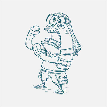 Ninja fish illustration