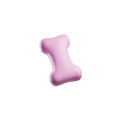 3d rendering pink bone, doggie cute plastic toy, cartoon pet toys vector illustration isolated, canine or feline food