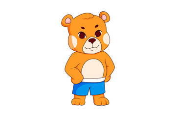 Cute Bear Character Design Illustration