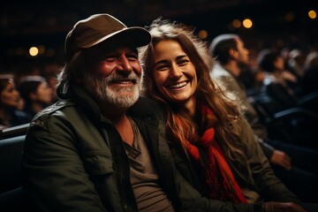 Couple attending a live concert, singing along and enjoying the music, Generative AI