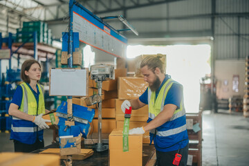 Warehouse staff sort, categorize, store items, packaging, labeling products, schedule delivery dates