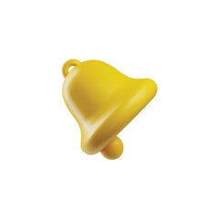 Ringing bell, cute 3d vector illustration isolated on white background.