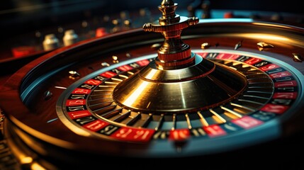 Casino roulette wheel spinning. Web banner