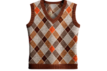 Argyle sweater vest. isolated object, transparent background
