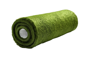 Artificial turf roll. isolated object, transparent background
