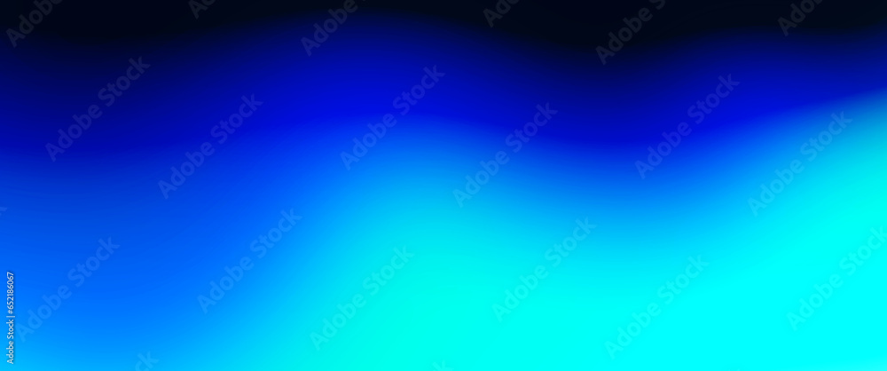 Poster Abstract wide blue cyan gradient abstract background. Horizontal elegant bright and smooth turquoise light soft blue color illustration backdrop for graphic website design template and wallpaper