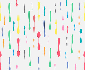 Free vector colored cutlery background