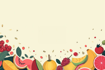 Obraz premium Assorted Fruits and Vegetables Grouped Together