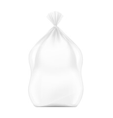 Realistic bag mockup with clip band for chicken, turkey. Vector illustration isolated on white background ready and simple to use for your design. EPS10. © realstockvector