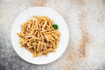 yellow string bean salad canned food beans meal food snack on the table copy space food background rustic top view  