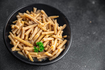 yellow string bean salad canned food beans meal food snack on the table copy space food background rustic top view  