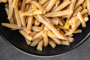 yellow string bean salad canned food beans meal food snack on the table copy space food background rustic top view  
