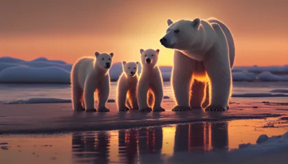 Foto op Plexiglas polar bear on ice © LOVE ALLAH LOVE