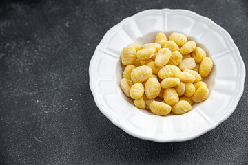 raw gnocchi potato food cooking meal food snack on the table copy space food background rustic top view 