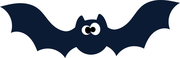 Cute spooky black bat halloween illustration