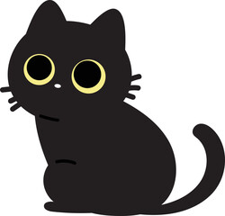 Cute spooky black cat halloween illustration © TWINS DESIGN STUDIO