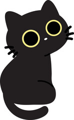 Cute spooky black cat halloween illustration