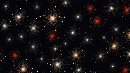 Fototapeta na wymiar Illustration of a minimalist fireworks pattern background, AI generated Image