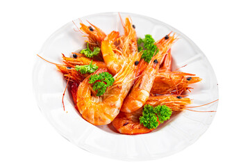 shrimp fried food snack fresh seafood delicious spicy appetizer meal food on the table copy space food background rustic top view