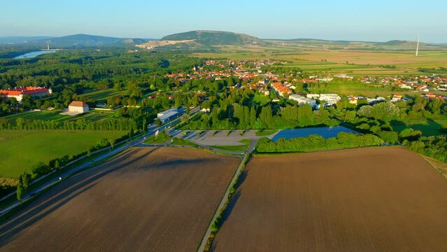 Aerial View Of Agricultural Field Near The Petronell-Carnuntum In Lower Austria.