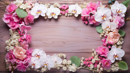 Naklejka na ściany i meble Wreath made of lilac flowers
