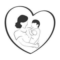 mother and child bonding vector illustration