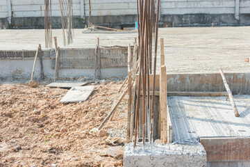 Construction site building new home in site.