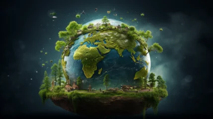 Fotobehang alien planet earth as concept of natural green forest © LOVE ALLAH LOVE