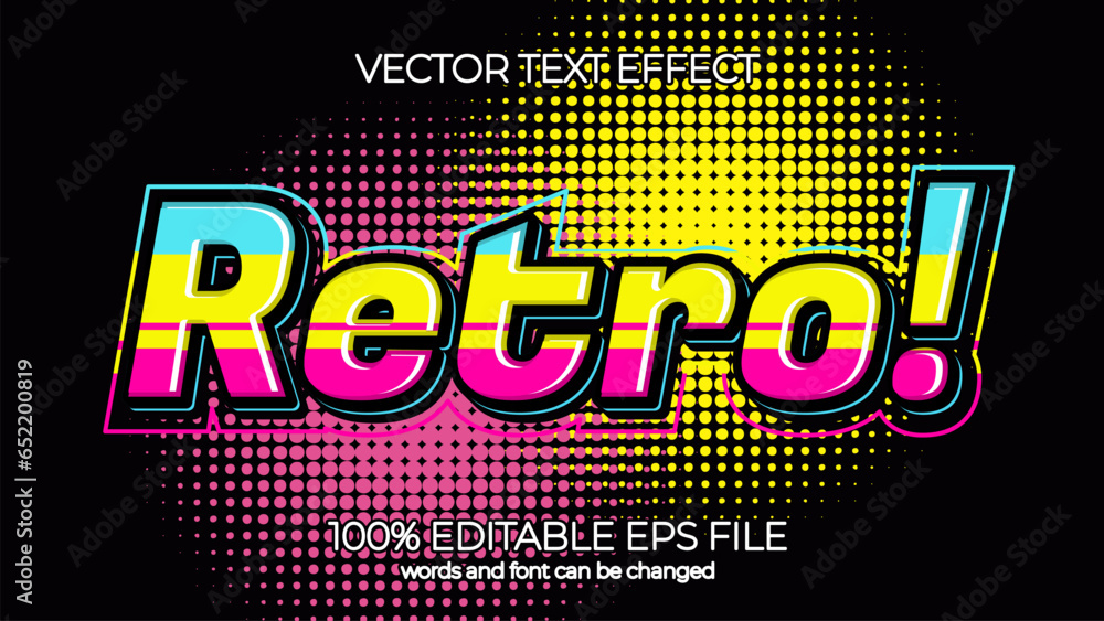 Poster old school retro editable text effect style, eps editable text effect