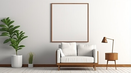 Wall mockup in modern interior background