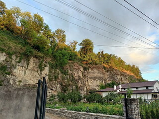 A view from below of the impregnable rocks that protected the city from invaders for centuries.
