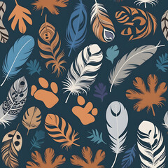 seamless pattern with feathers