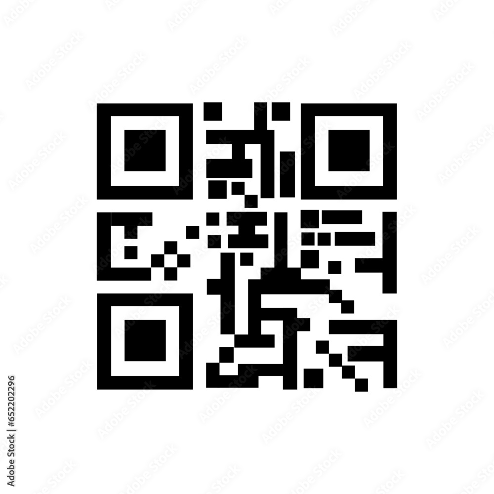 Poster qr code icon. stroke outline style. vector. isolate on white background.