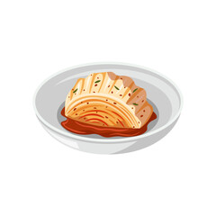 Kimchi is a traditional Korean banchan consisting of salted and fermented vegetables.